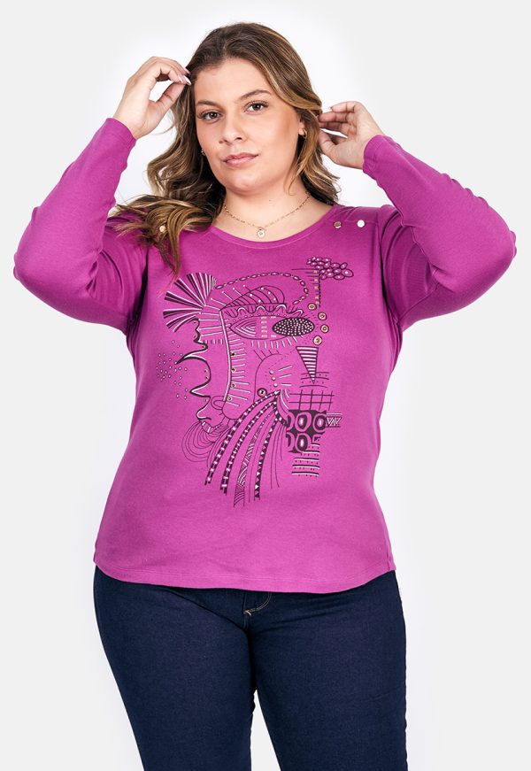 BAG-H2030_1 Bagoraz Cotton Pink Long Sleeve T-shirt
