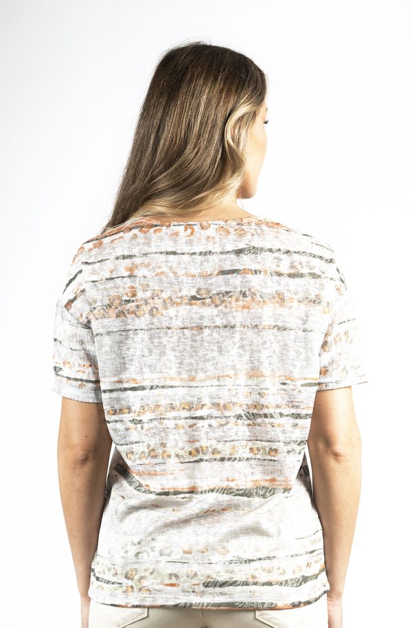 KA-I1020-COSTA Kalisson Short Sleeved V Neck Blouse