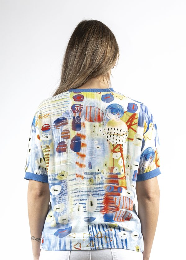 KA-I1085-COSTA Kalisson V Neck Button Plaquet T-Shirt