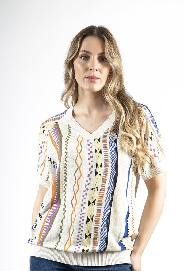 KL-3502-Kalisson V Neck Bat Sleeved T-Shirt