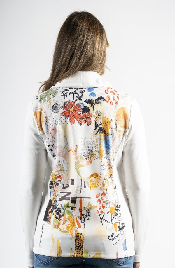 KL-3512-COSTAS Kalisson Gathered Collar Zipped Jacket