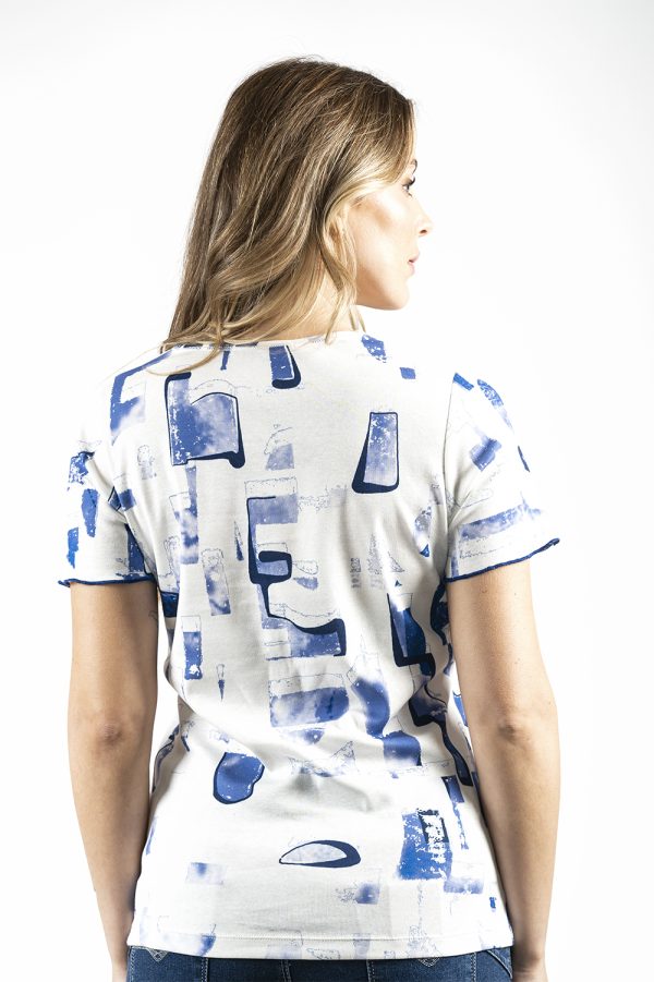 KL-3521-COSTAS Kalisson V neck Cotton Multicolor T-Shirt