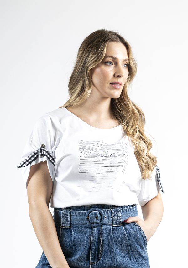 KL-3531Kalisson Round Neck White Cotton T Shirt