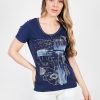 KA E100 113_1 KA-E100-113_1 Kalisson T-Shirt in Bluen Golden Print Deco