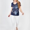 KA E100 113_4 KA-E100-113_4 Kalisson T-Shirt in Bluen Golden Print Deco