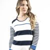 KA-I1022 Kalisson Blue and White Stripped T-Shirt