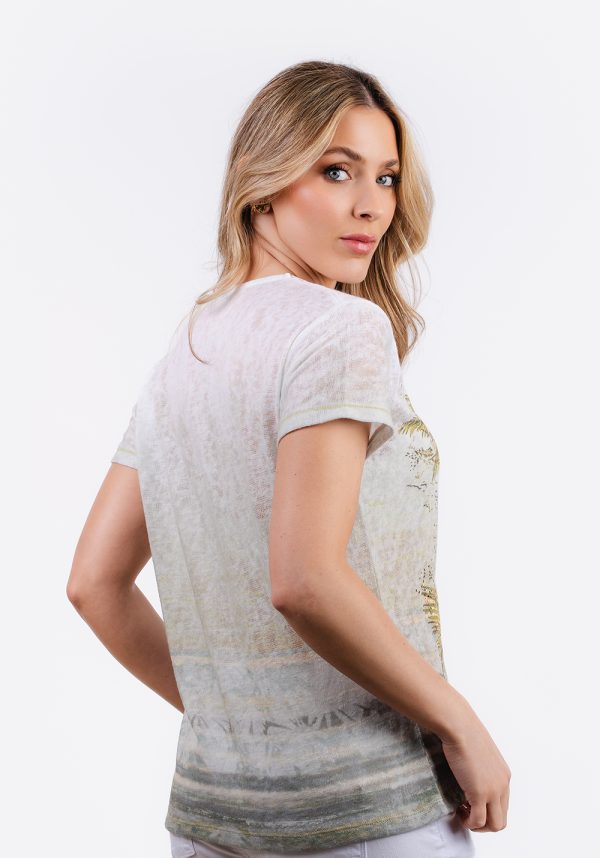 KA-I1038-2 Kalisson T-Shirt Ecru and Green Tea