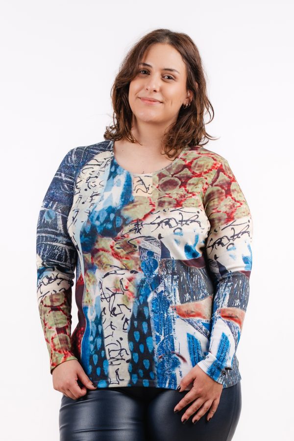 BAG-L-2079 Bagoraz Multicolor Round Neck T-shirt