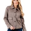 KA K 2027 Kalisson Taupe Suede Buttons Jacket