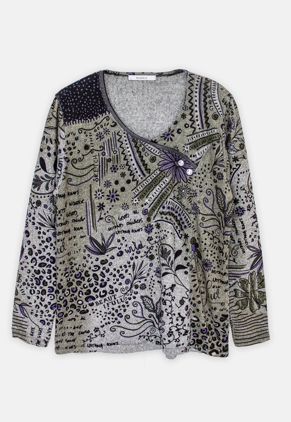 BAG 75 122Bagoraz Green V-Neck T Shirt