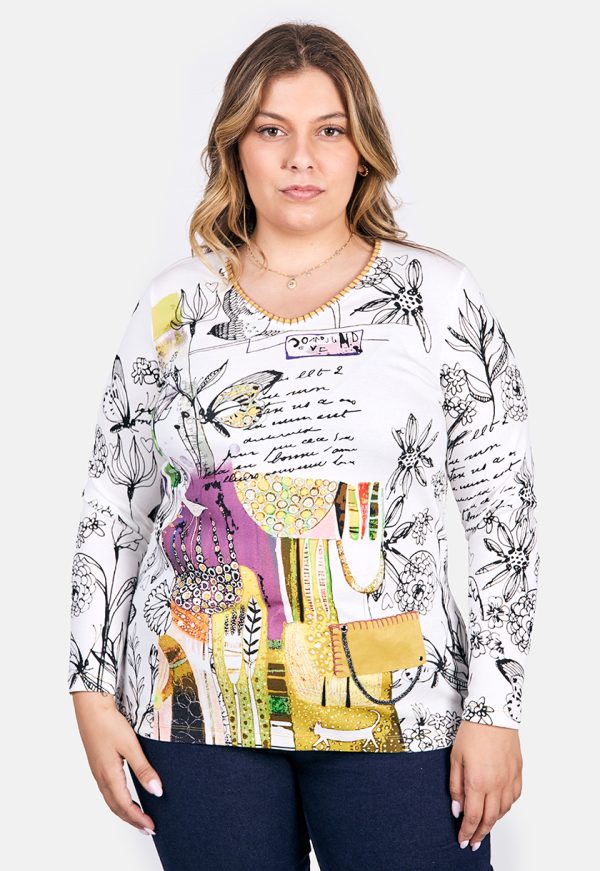 BAG H2084_1Bagoraz Multicolor V Neck T-Shirt