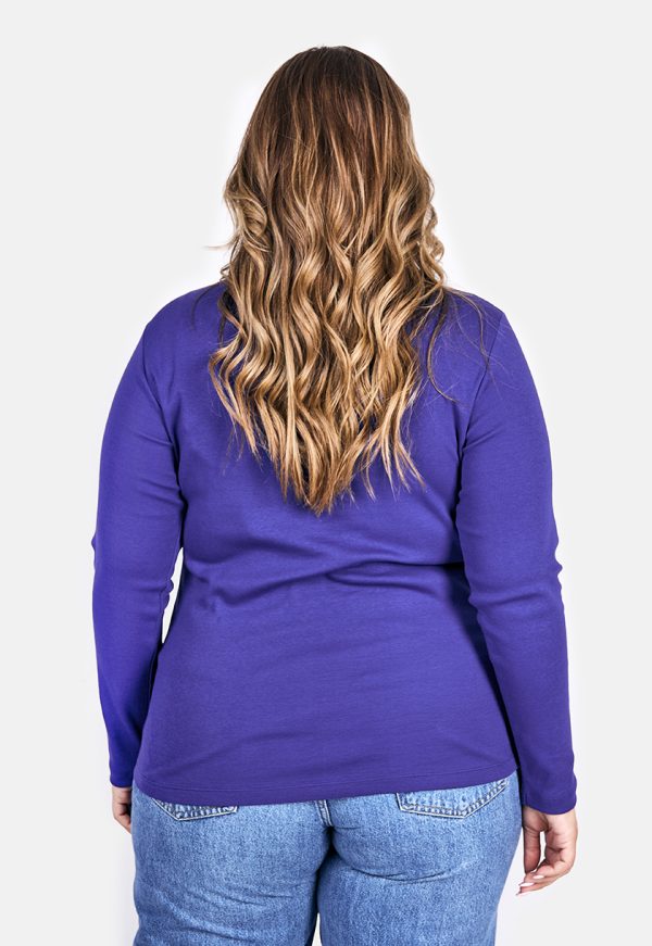 BL 4701_1 Bagoraz Purple Plain Crew Neck T-Shirt