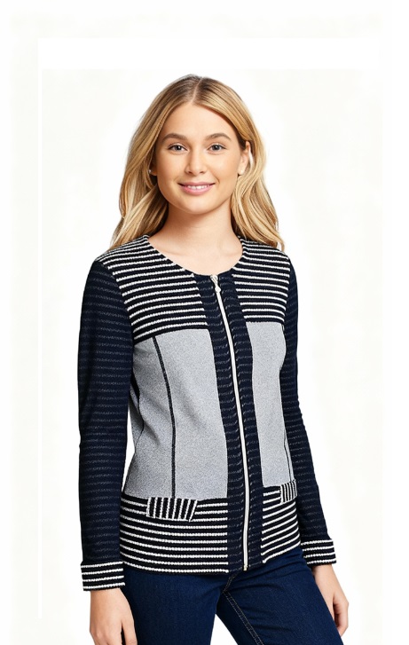 Bagoraz Zip-Up Striped Jacket