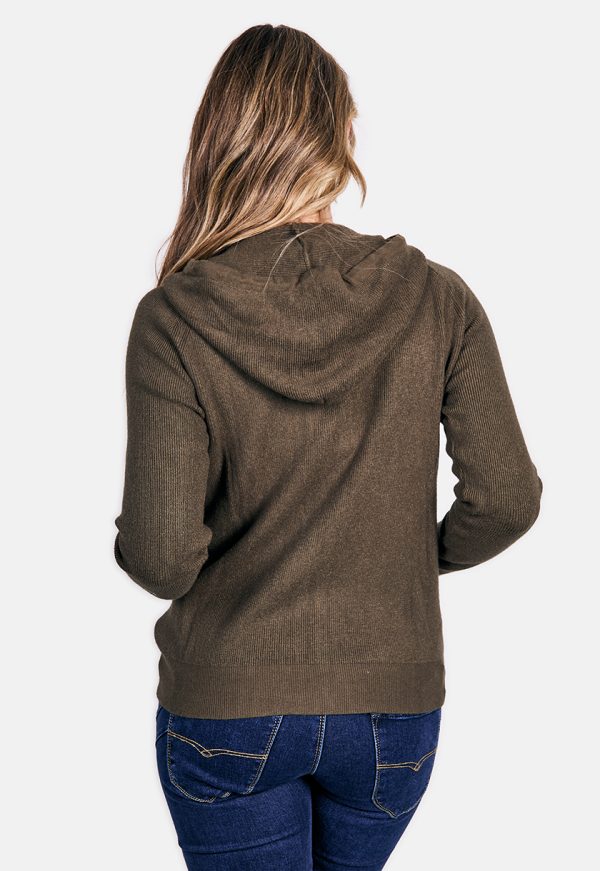 DI 4134_KAKI_1 Kalisson Hood And Ties Zipped Jacket