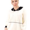 DI 4266Kalisson Ecru Hooded Knit Sweater