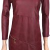 KA 18i063Kalisson Bordeaux Round Neck Dress