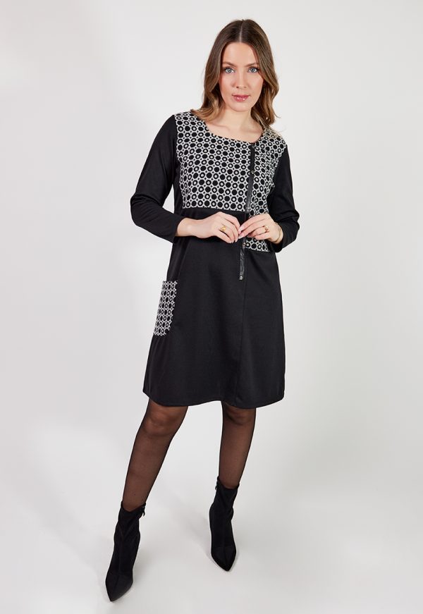 KA B200_34_1Kalisson A-Line Round Neck Dress