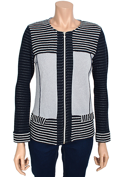 BLC 1216Kalisson Zip-Up Striped Jacket