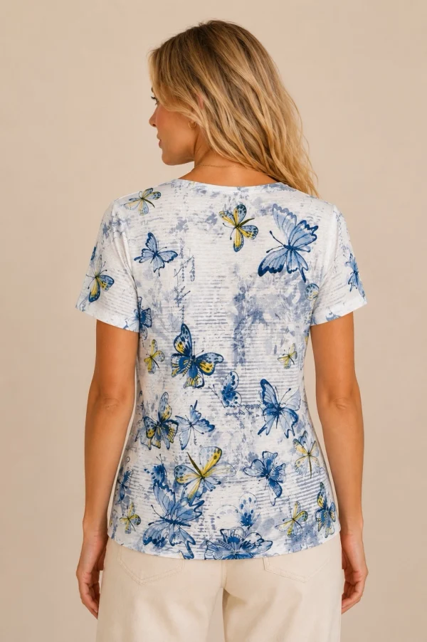 Kalisson butterfly print cotton top