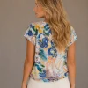 KAV26119-02-back Kalisson Abstract Print V-Neck Top