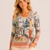 KAV26176-01-upperbody Kalisson Artistic Long Sleeve Printed Top