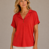 KAV26198-M11-front KAV26198-M11-front Kalisson Red Linen Blend Top