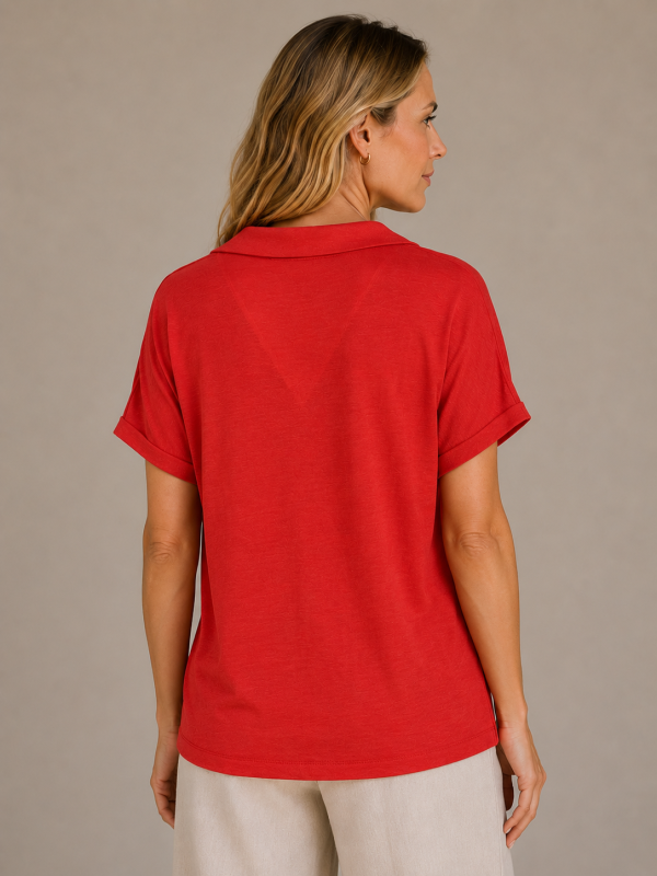 KAV26198-M12-back KAV26198-M12-back Kalisson Red Linen Blend Top