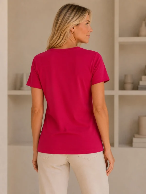 KAV26201-back KAV26201-back Kalisson Floral Print T-Shirt Red