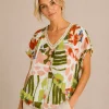 KAV2622-01-front-34 Kalisson abstract print viscose blouse with colourful artistic pattern