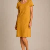 KAV2628-03-fullbody Kalisson mustard sleeveless knee length dress