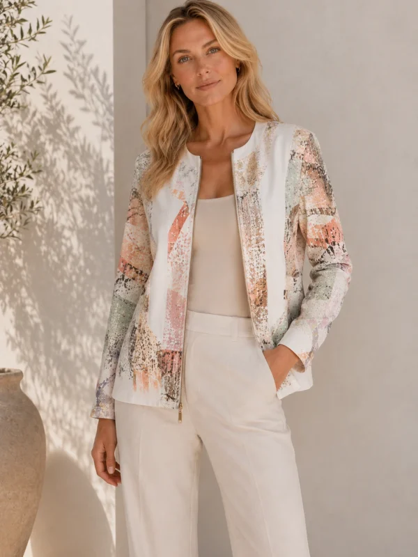 KAV2663-1-front-ecommerce Kalisson Abstract Print Zip Jacket Pastel Tones