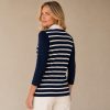 KAV2667-2-back-ecommerce Kalisson Navy Stripe Knit Cardigan with Zip Detail