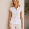 KAV2673-01-front-upperbody Kalisson White Embroidered Cotton Shirt