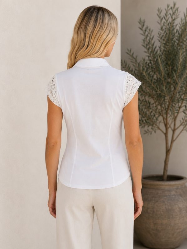 KAV2673-02-back-upperbody Kalisson White Embroidered Cotton Shirt