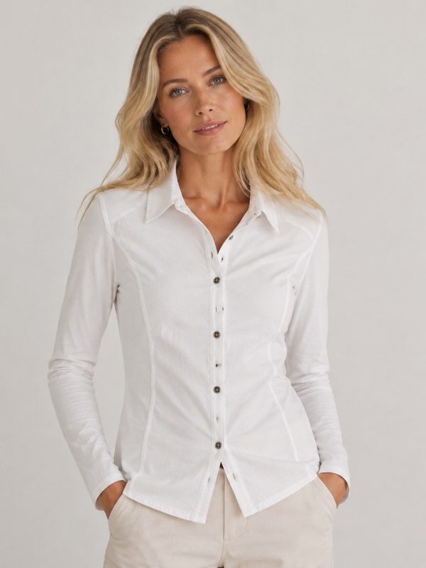 KAV2674-01-front-upperbody Kalisson White Fitted Cotton Shirt