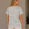KAV2685-02-back-xxl Kalisson Geometric Pattern Short Sleeve Top