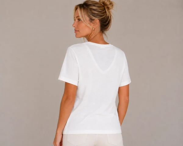 KAV2692-02-back Kalisson White Abstract Print T-Shirt