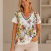 KAV2694-01 Kalisson Floral Print Cotton T-Shirt