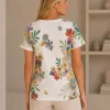 KAV2694-02 Kalisson Floral Print Cotton T-Shirt