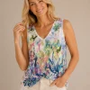 KAV2695-01-front-upperbody Kalisson Printed Sleeveless Top