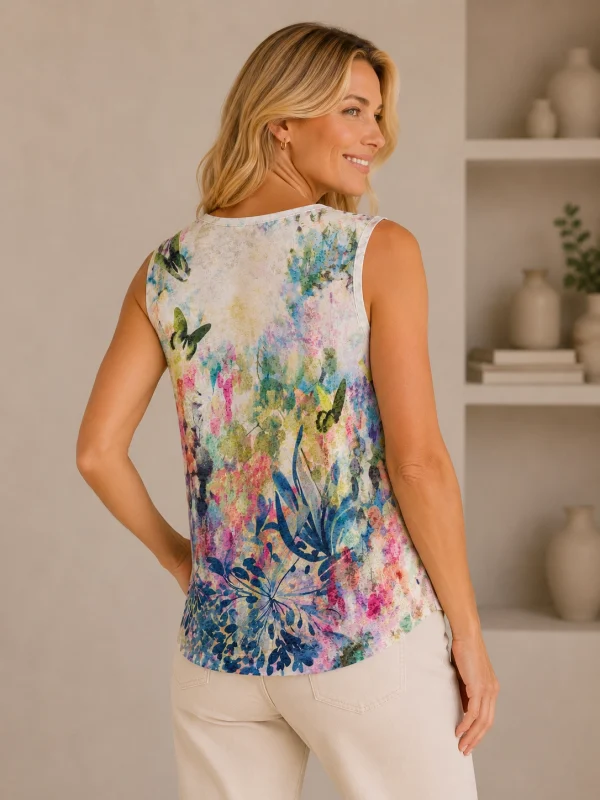 KAV2695-02-back-upperbody Kalisson Printed Sleeveless Top