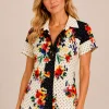 KAV2697-01-upperbody Kalisson floral printed short sleeve shirt