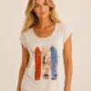 KAV2698-01-front-upperbody Kalisson beige abstract print cotton blend top