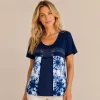 Kalisson blue printed viscose cotton top