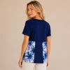 Kalisson blue printed viscose cotton top