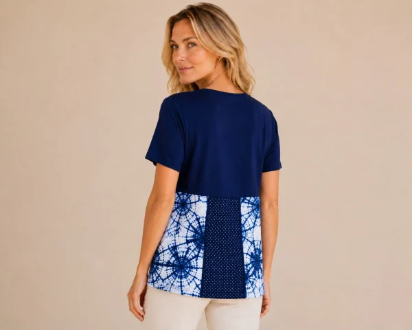 Kalisson blue printed viscose cotton top