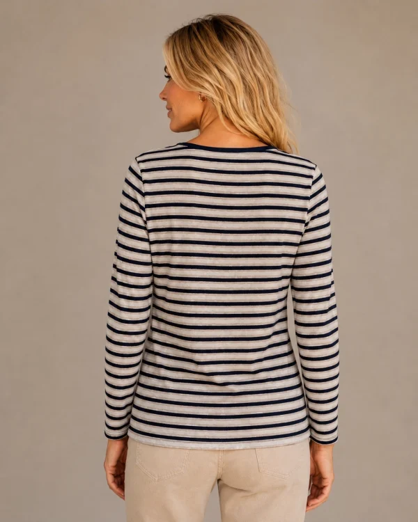 Kav26105-02-backKalisson navy stripe floral long sleeve top