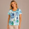 Kav26108-01-front Kalisson Abstract Print Cotton Top