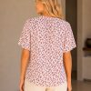 Kalisson floral viscose blouse with short sleeves and relaxed fit