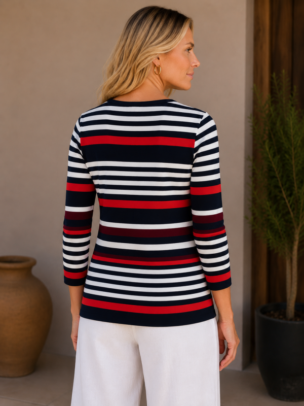 Kav26114-02-back Kav26114-02-back Kalisson Striped Cotton Top